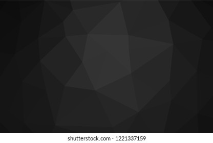Dark Silver, Gray vector shining hexagonal background. Geometric illustration in Origami style with gradient.  Triangular pattern for your business design.