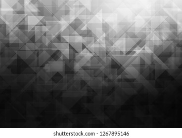 Dark Silver, Gray vector shining hexagonal shining triangular. A completely new color illustration in a vague style. Triangular pattern for your business design.
