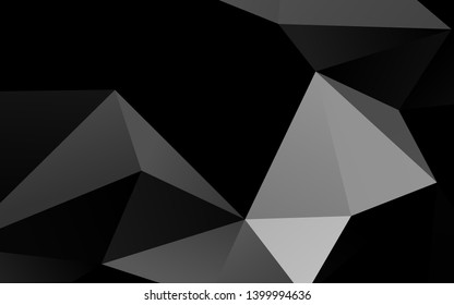 Dark Silver, Gray vector shining triangular background. A vague abstract illustration with gradient. Brand new style for your business design.