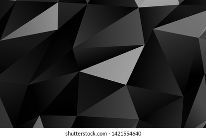 Dark Silver, Gray vector shining triangular background. Creative illustration in halftone style with gradient. Completely new template for your business design.