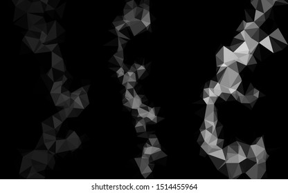Dark Silver, Gray vector shining triangular background. Colorful illustration in Origami style with gradient.  Template for a cell phone background.