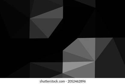 Plata oscura, tríbol de brillos vectoriales grises. Ilustración colorida de estilo Origami con degradado.  Diseño poligonal para su sitio web.