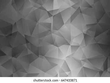 Dark Silver, Gray vector shining triangular background. Geometric illustration in Origami style with gradient.  Triangular pattern for your business design.