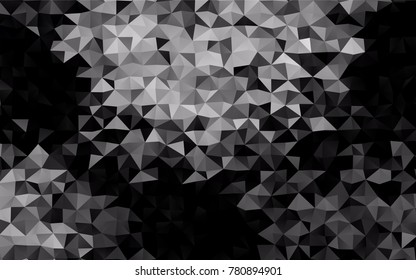 Dark Silver, Gray vector shining triangular background. Creative geometric illustration in Origami style with gradient. The textured pattern can be used for background.