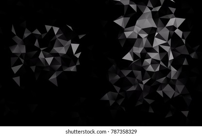 Dark Silver, Gray vector shining triangular background. Modern geometrical abstract illustration with gradient. Triangular pattern for your business design.