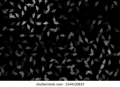 Dark Silver, Gray vector sketch texture. Decorative illustration with abstract colorful leaves. The best blurred design for your business.