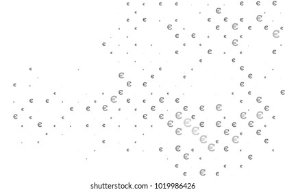 Dark Silver, Gray vector template with cryptocurrency. Shining colored illustration with Euro signs, EUR. Template can be used as a background for ads of markets, loans.