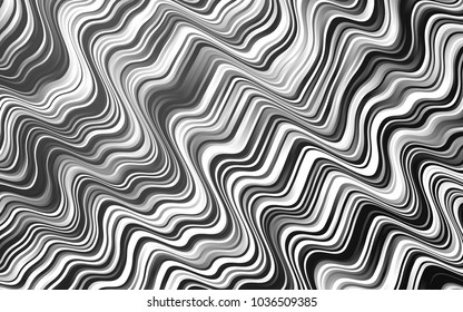 Dark Silver, Gray vector template with bent lines. Shining crooked illustration in marble style. Brand-new design for your ads, poster, banner.