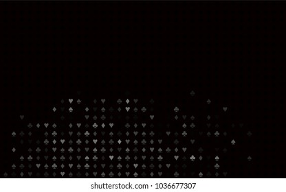 Dark Silver, Gray vector template with poker symbols. Colorful gradient with signs of hearts, spades, clubs, diamonds. Pattern for ads of parties, events in Vegas.