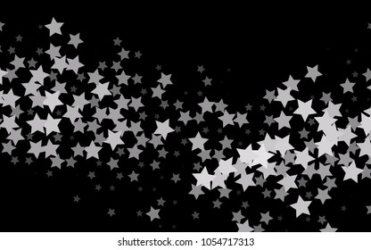 Dark Silver, Gray vector template with sky stars. Decorative shining illustration with stars on abstract template. The pattern can be used for new year ad, booklets.