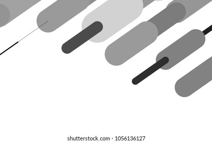 Dark Silver, Gray vector template with repeated sticks. Capsules on blurred abstract background with gradient. The template can be used as a background.