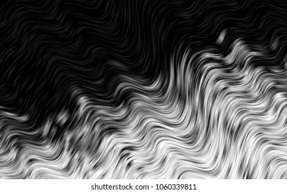 Dark Silver, Gray vector template with lines, ovals. Shining crooked illustration in marble style. Textured wave pattern for backgrounds.