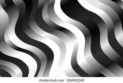 Dark Silver, Gray vector template with abstract lines. Shining crooked illustration in marble style. New composition for your brand book.