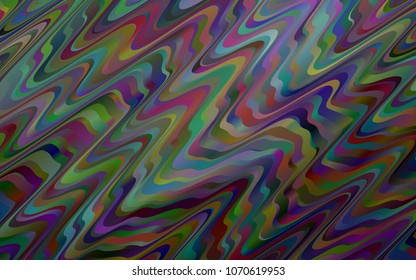 Dark Silver, Gray vector template with lines, ovals. Creative illustration in halftone marble style with gradient. Pattern for your business design.