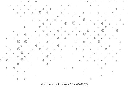 Dark Silver, Gray vector template with cryptocurrency. Shining colored illustration with Euro signs, EUR. The pattern can be used as ads, poster, banner for payments.