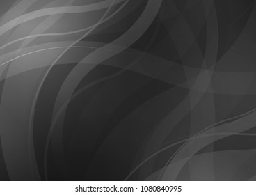 Dark Silver, Gray vector template with bent ribbons. Modern gradient abstract illustration with bandy lines. Pattern for your business design.