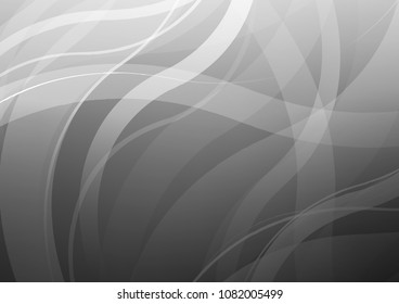 Dark Silver, Gray vector template with lines, ovals. Colorful abstract illustration with gradient lines. The elegant pattern for brand book.