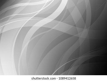 Dark Silver, Gray vector template with bent lines. Creative illustration in halftone marble style with gradient. Brand new design for your ads, poster, banner.