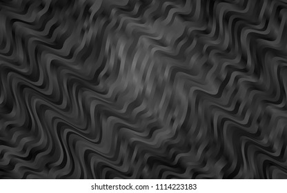 Dark Silver, Gray vector template with bent ribbons. Shining illustration, which consist of blurred lines, circles. The elegant pattern for brand book.