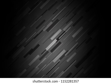Dark Silver, Gray vector template with repeated sticks. Lines on blurred abstract background with gradient. Smart design for your business advert.