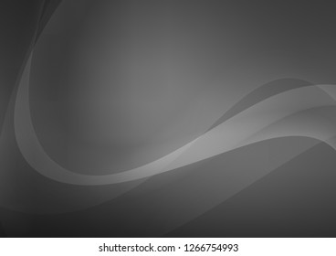 Dark Silver, Gray vector template with bent lines. Blurred geometric sample with gradient bubbles.  Pattern for your business design.