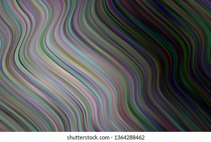 Dark Silver, Gray vector template with lines, ovals. Shining illustration, which consist of blurred lines, circles. Brand new design for your ads, poster, banner.