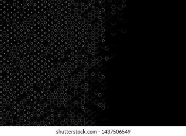 Dark Silver, Gray vector template with circles. Blurred decorative design in abstract style with bubbles. Design for posters, banners.