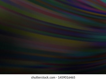 Dark Silver, Gray vector template with bent lines. A sample with blurred bubble shapes. The elegant pattern for brand book.