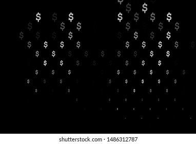 Dark Silver, Gray vector template with dollar, USD, usa. Modern abstract illustration with symbols of money. Best design for your ad, poster, banner of money.