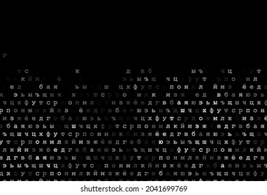 Dark silver, gray vector template with isolated letters. Shining illustration with ABC symbols on abstract template. Smart design for your business advert of university.