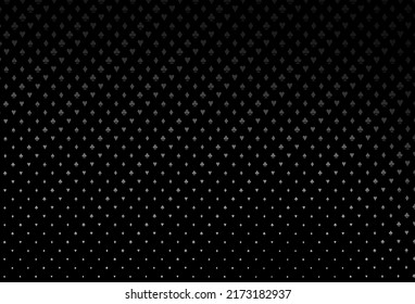 Dark silver, gray vector template with poker symbols. Glitter abstract sketch with isolated symbols of playing cards. Smart design for your business advert of casinos.