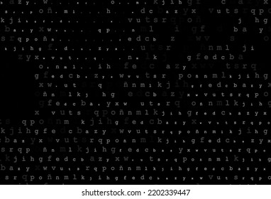 Dark silver, gray vector template with isolated letters. Abstract illustration with colored latin alphabet. The pattern can be used for ad, booklets, leaflets of education.