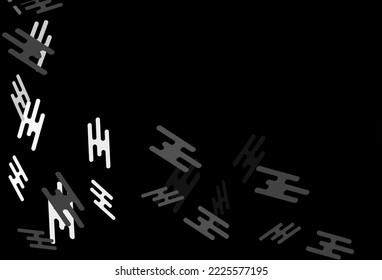 Dark Silver, Gray vector template with repeated sticks. Lines on blurred abstract background with gradient. Smart design for your business advert.