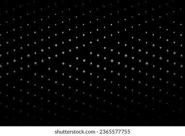 Dark Silver, Gray vector template with poker symbols. Colored illustration with hearts, spades, clubs, diamonds. Design for ad, poster, banner of gambling websites.