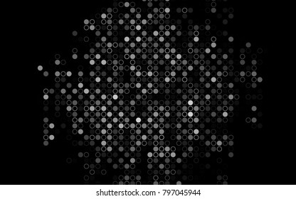 Dark Silver, Gray vector  template with circles. Glitter abstract illustration with blurred drops of rain. New design for ad, poster, banner of your website.