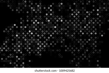 Dark Silver, Gray vector  texture with disks. Blurred decorative design in abstract style with bubbles. The pattern can be used for ads, leaflets of liquid.