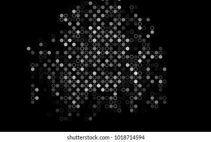 Dark Silver, Gray vector  texture with disks. Abstract illustration with colored bubbles in nature style. The pattern can be used for beautiful websites.