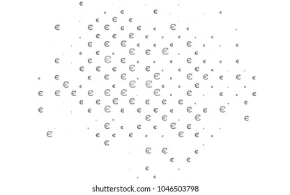 Dark Silver, Gray vector texture with colored Euro signs. Shining illustration with signs of Euro on abstract template. The pattern can be used for financial, investment websites.