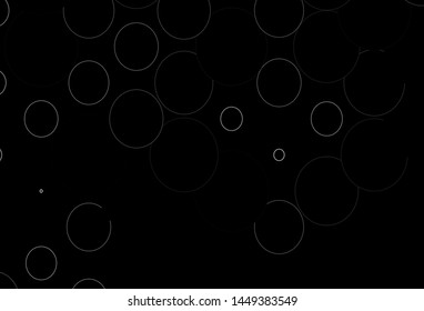Dark Silver, Gray vector texture with disks. Illustration with set of shining colorful abstract circles. Design for posters, banners.