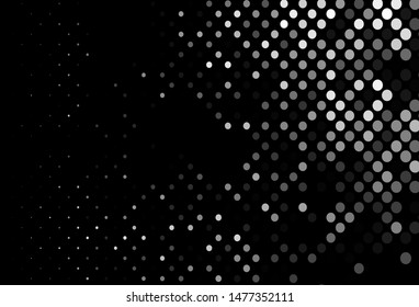 Dark Silver, Gray vector texture with disks. Beautiful colored illustration with blurred circles in nature style. Pattern of water, rain drops.