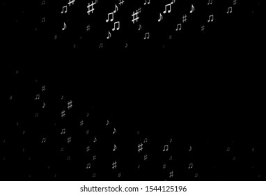Dark Silver, Gray vector texture with musical notes. Isolated colorful music keys on abstract background. Pattern for school ad, booklets.