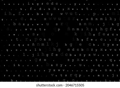 Dark silver, gray vector texture with ABC characters. Shining colorful illustration with isolated letters. Template can be used as a background for ads of typography.