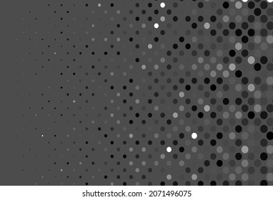Dark Silver, Gray vector texture with disks. Illustration with set of shining colorful abstract circles. Design for business adverts.
