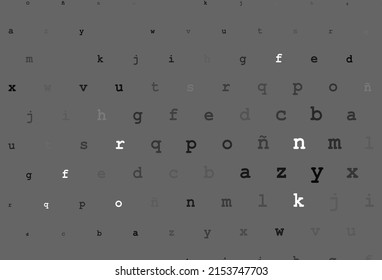 Dark silver, gray vector texture with ABC characters. Colored alphabet signs with gradient on white background. Smart design for your business advert of university.