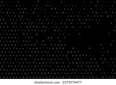 Dark silver, gray vector texture with ABC characters. Blurred design in simple style with signs of alphabet. Template can be used as a background for ads of typography.