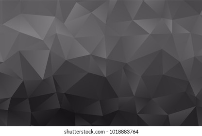 Dark Silver, Gray vector triangle mosaic template. Triangular geometric sample with gradient.  The template can be used as a background for cell phones.