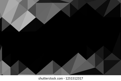 Dark Silver, Gray vector triangle mosaic cover. Colorful illustration in Origami style with gradient.  Completely new design for your business.