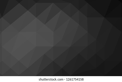 Dark Silver, Gray vector triangle mosaic texture. Geometric illustration in Origami style with gradient. Template for your brand book.