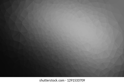 Dark Silver, Gray vector triangle mosaic texture. An elegant bright illustration with gradient. Template for your brand book.
