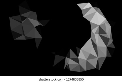 Dark Silver, Gray vector triangle mosaic template. Colorful abstract illustration with gradient. Textured pattern for background.